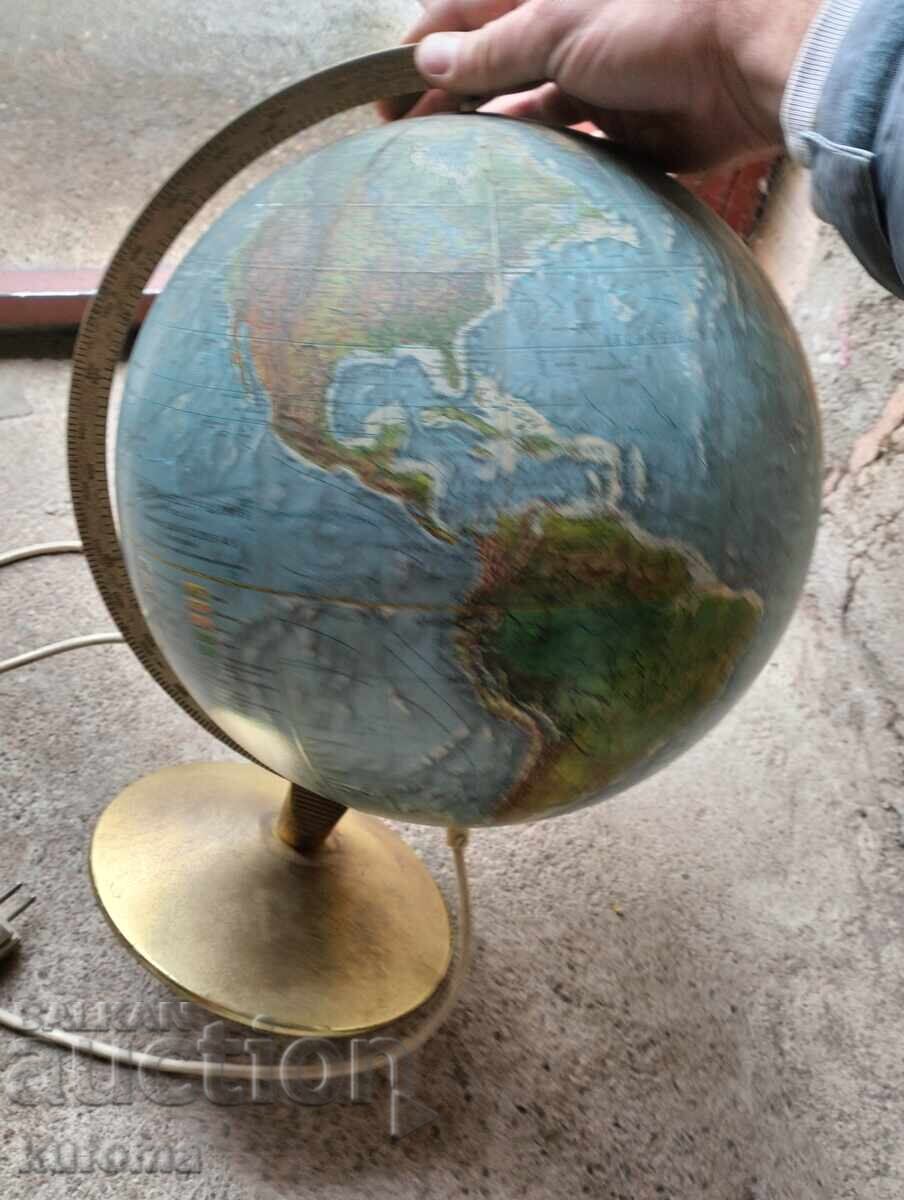 Livrarea Lampă glob veche cu suport de bronz