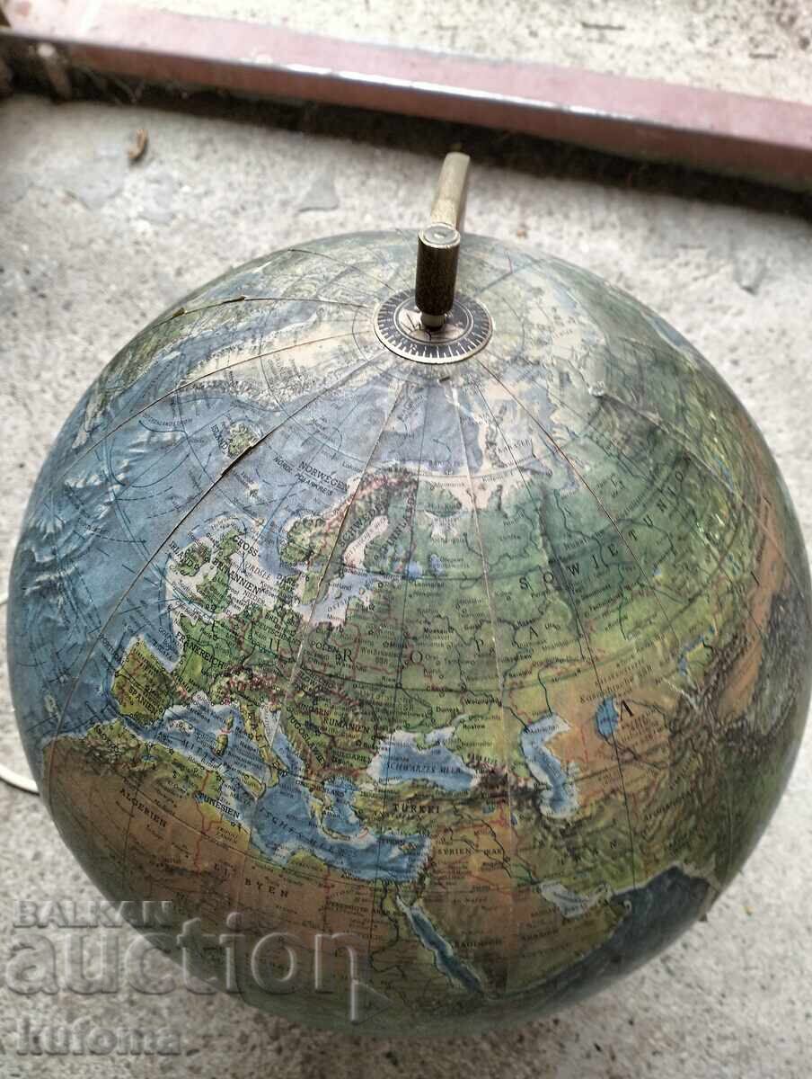 Lampă glob veche cu suport de bronz - 5