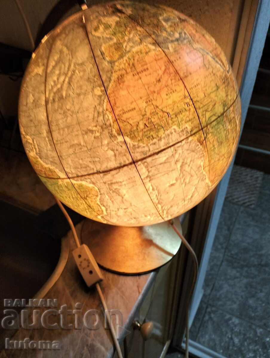 Lampă glob veche cu suport de bronz - 7