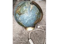 Стара лампа глобус с бронзова стойка