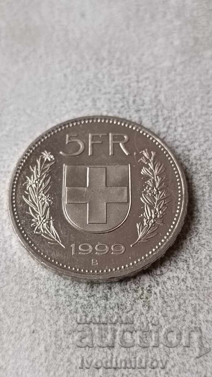 Elveția 5 franci 1999 B