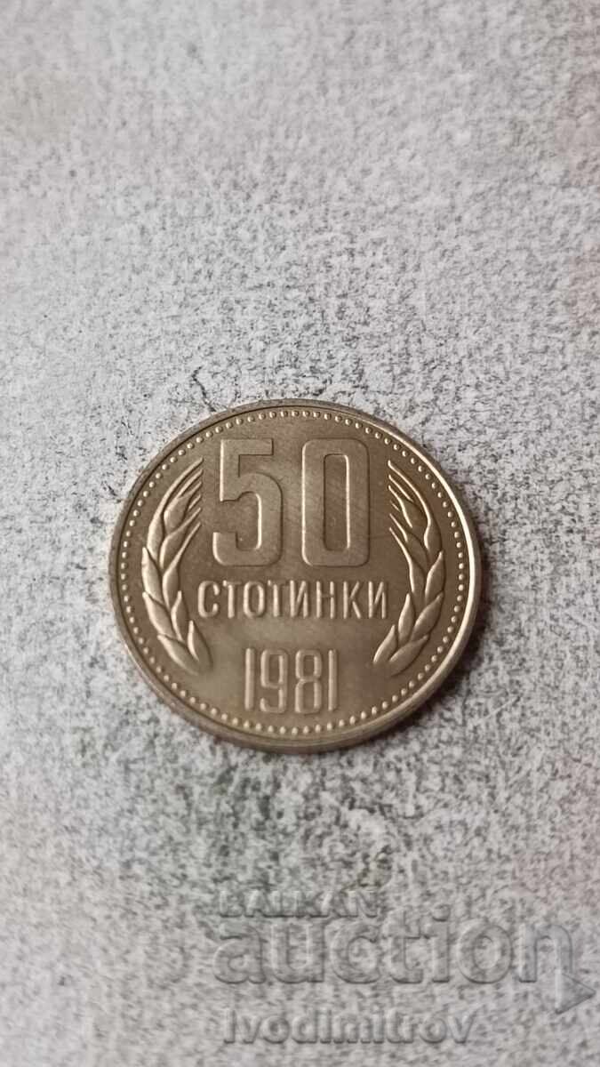 50 de cenți 1981 1300 de ani Bulgaria 50 de cenți 1981 1300 de ani Bulgaria