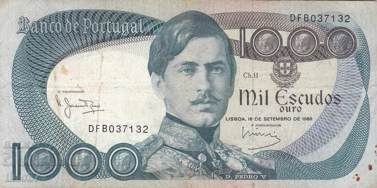 tino37- ПОРТУГАЛИЯ - 1000 ЕСКУДОС - 1980г - F+ с цена 14.90 лв. | € 7.62 tino37- ПОРТУГАЛИЯ - 1000 ЕСКУДОС - 1980г - F+ с цена 14.90 лв. | € 7.62