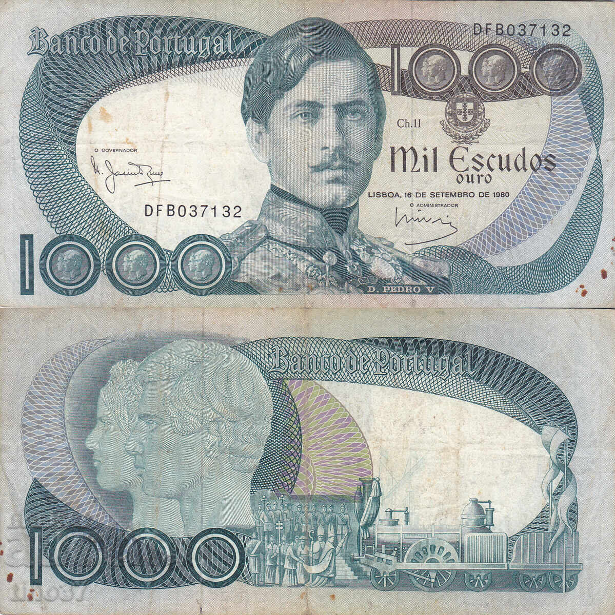 tino37- ПОРТУГАЛИЯ - 1000 ЕСКУДОС - 1980г - F+ tino37- ПОРТУГАЛИЯ - 1000 ЕСКУДОС - 1980г - F+