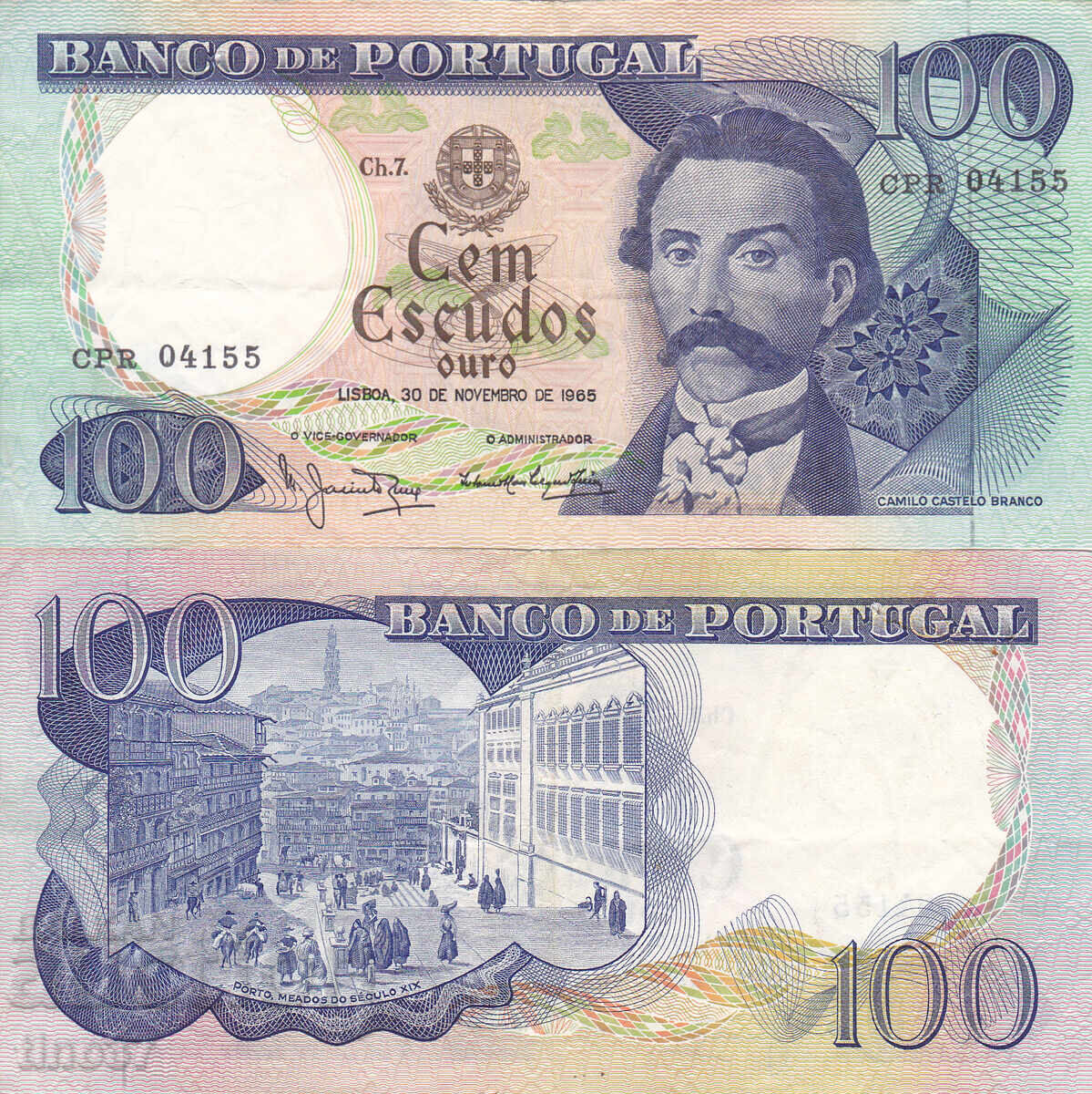 tino37- ПОРТУГАЛИЯ - 100 ЕСКУДОС  - 1965г - VF