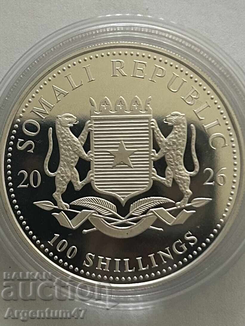 Delivery of NEW!!! SILVER 1 OZ 2026 SOMALIA - ELEPHANT