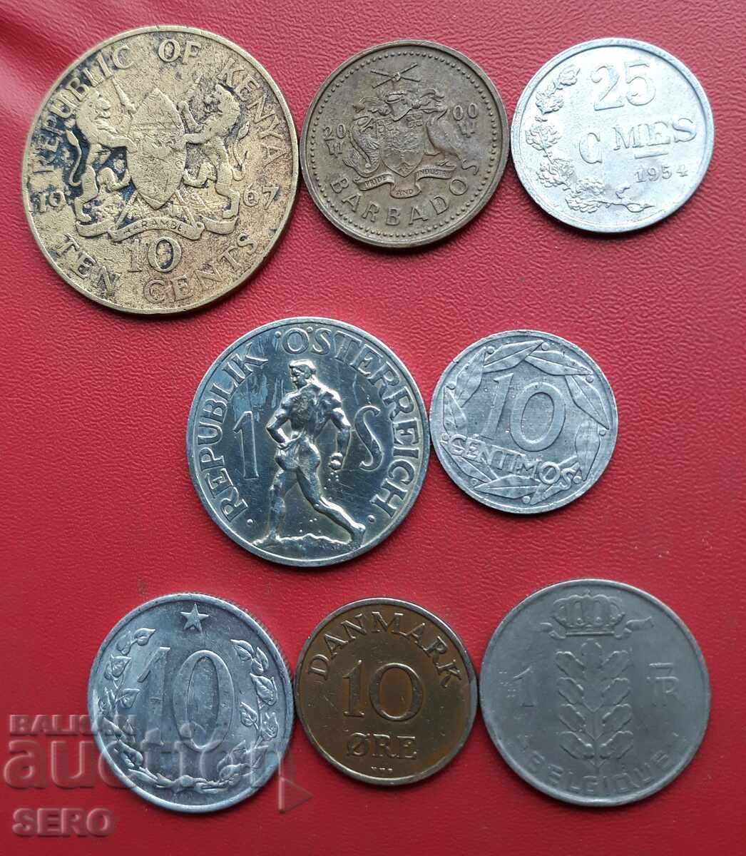 Lot mixt de 8 monede Lot mixt de 8 monede