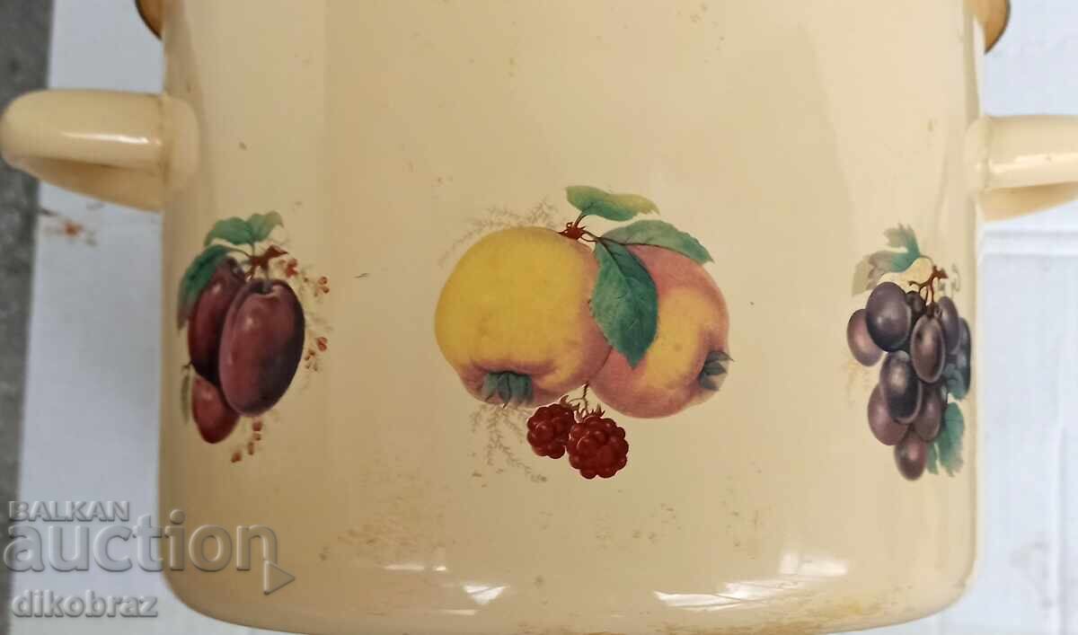 Oală emailată de uz casnic 4 litri - de la un ban - 5 Oală emailată de uz casnic 4 litri - de la un ban - 5