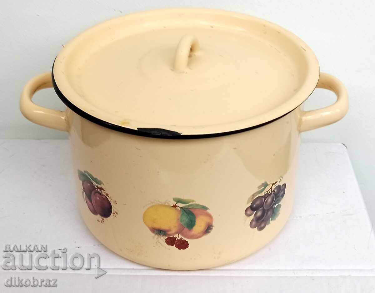 Oală emailată de uz casnic 4 litri - de la un ban Oală emailată de uz casnic 4 litri - de la un ban