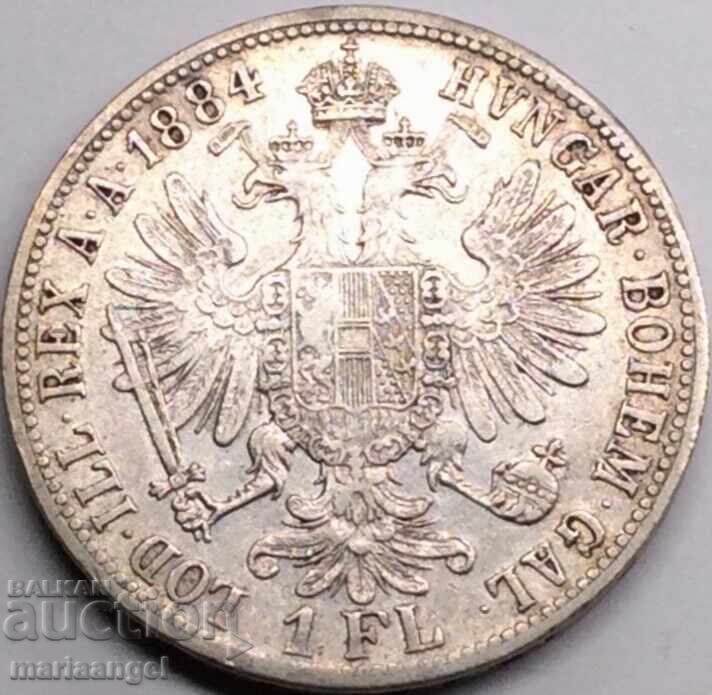 Αυστρία 1 Φλορίνι 1884 Φραγκίσκος Ιωσήφ ασήμι 2 - 6