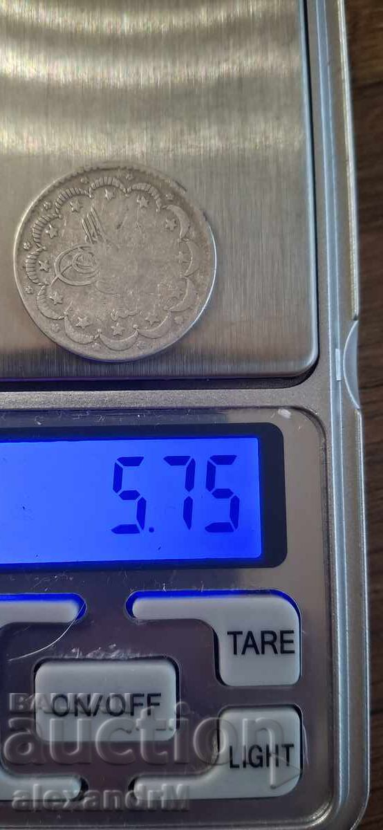 Δημοπρασία Οθωμανική Αυτοκρατορία 5 kurusha 1876/(11), ١٢٩٣/ (١١)