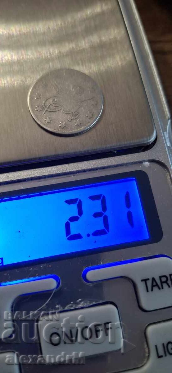 Licitație Imperiul Otoman 2 kuruș 1876/(19), ١٢٩٣/ (١٩)