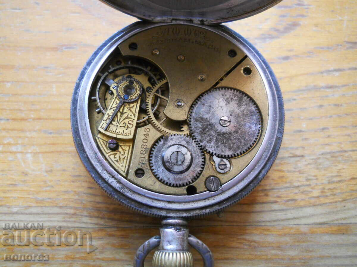 Livrarea Ceas de buzunar vechi din argint "AWWCo" SUA - nu funcționează Livrarea Ceas de buzunar vechi din argint "AWWCo" SUA - nu funcționează