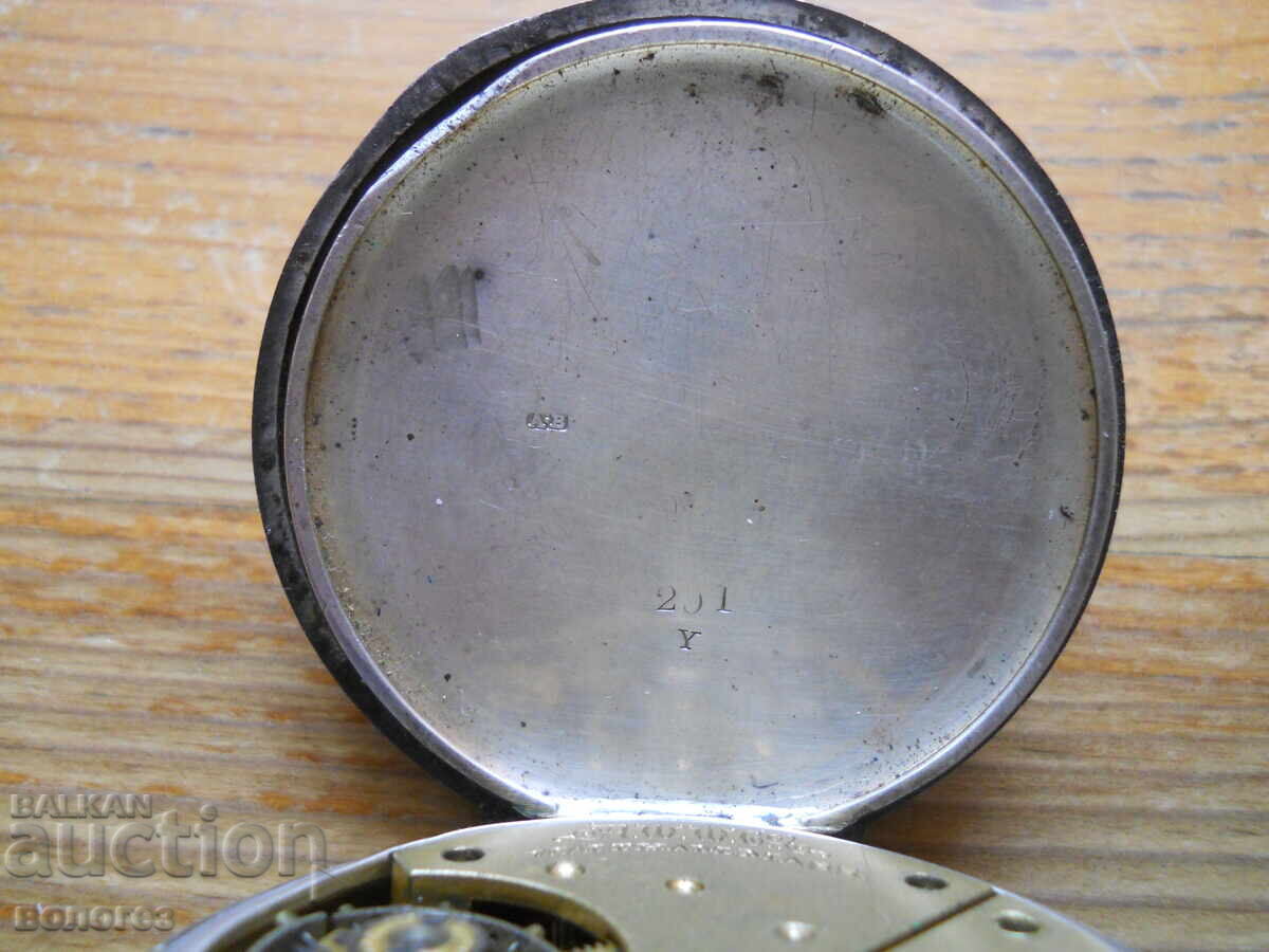 Ceas de buzunar vechi din argint "AWWCo" SUA - nu funcționează - 7 Ceas de buzunar vechi din argint "AWWCo" SUA - nu funcționează - 7