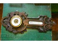 Barometru olandez vechi, sculptat în lemn - termometru