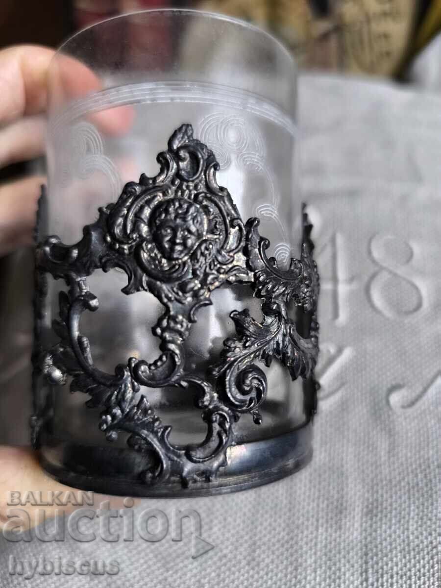 Стар антикварен подстакан с антикварна чаша с цена 25.00 лв. | € 12.78