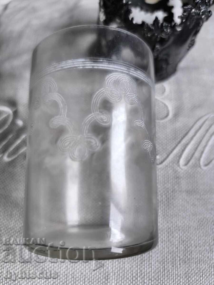 Стар антикварен подстакан с антикварна чаша - 7