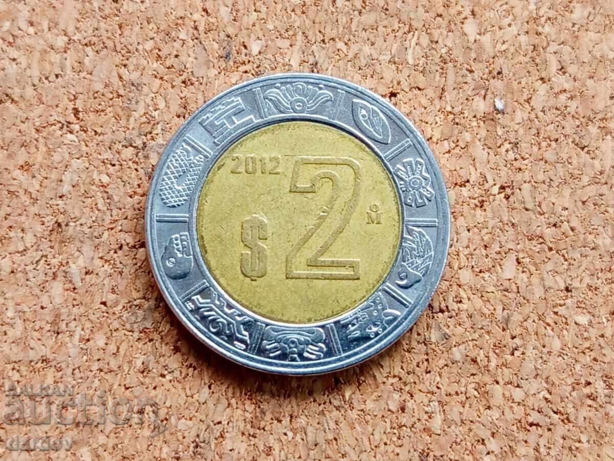 Mexico 2 pesos, 2012