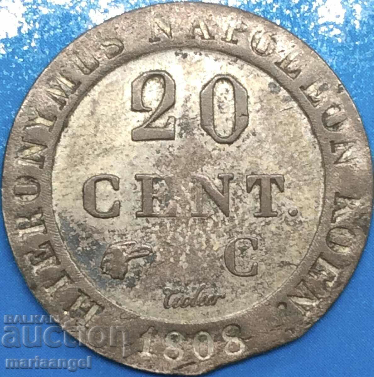 Licitație Ieronim Napoleon 20 de cenți 1808 Încoronarea Westfalia