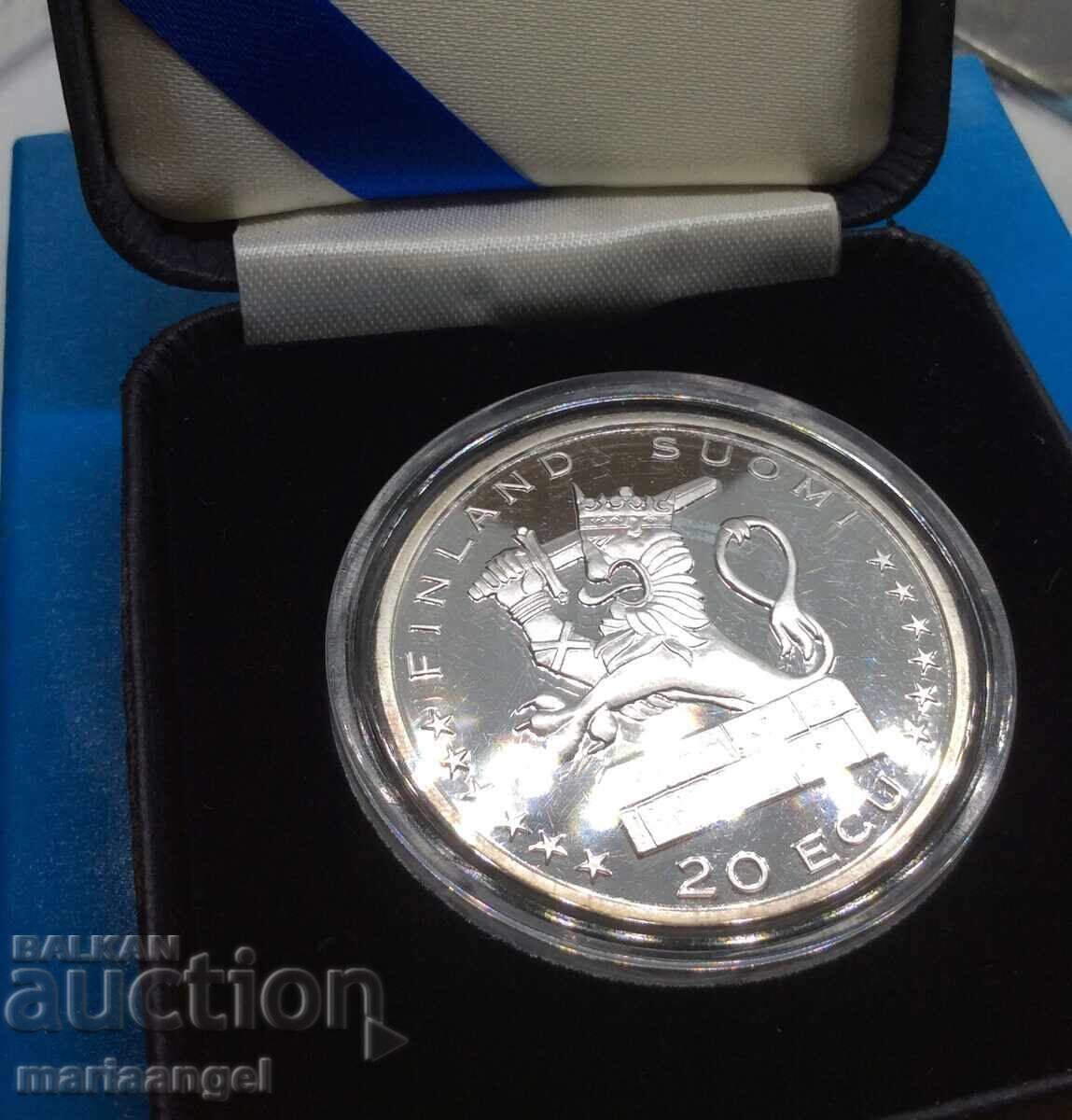 Finland 1996 20 Eku UNC PROOF silver box - 6 Finland 1996 20 Eku UNC PROOF silver box - 6