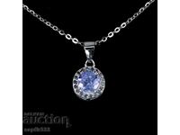 COLIER UNIC, FIN, CU TANZANIT ȘI SAFIRE NATURALE