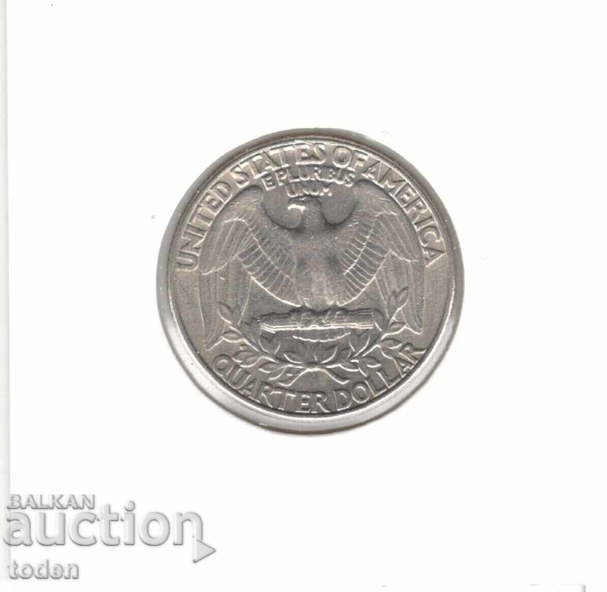 Licitație Statele Unite - ¼ Dolar - 1986 D - KM# 164a - "Washington Quarter"