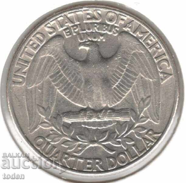 United States - ¼ Dollar - 1986 D - KM# 164a - "Washington Quarter"
