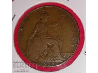 Великобритания -  1 пени от 1909 година