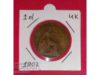 Великобритания -  1 пени от 1907 година