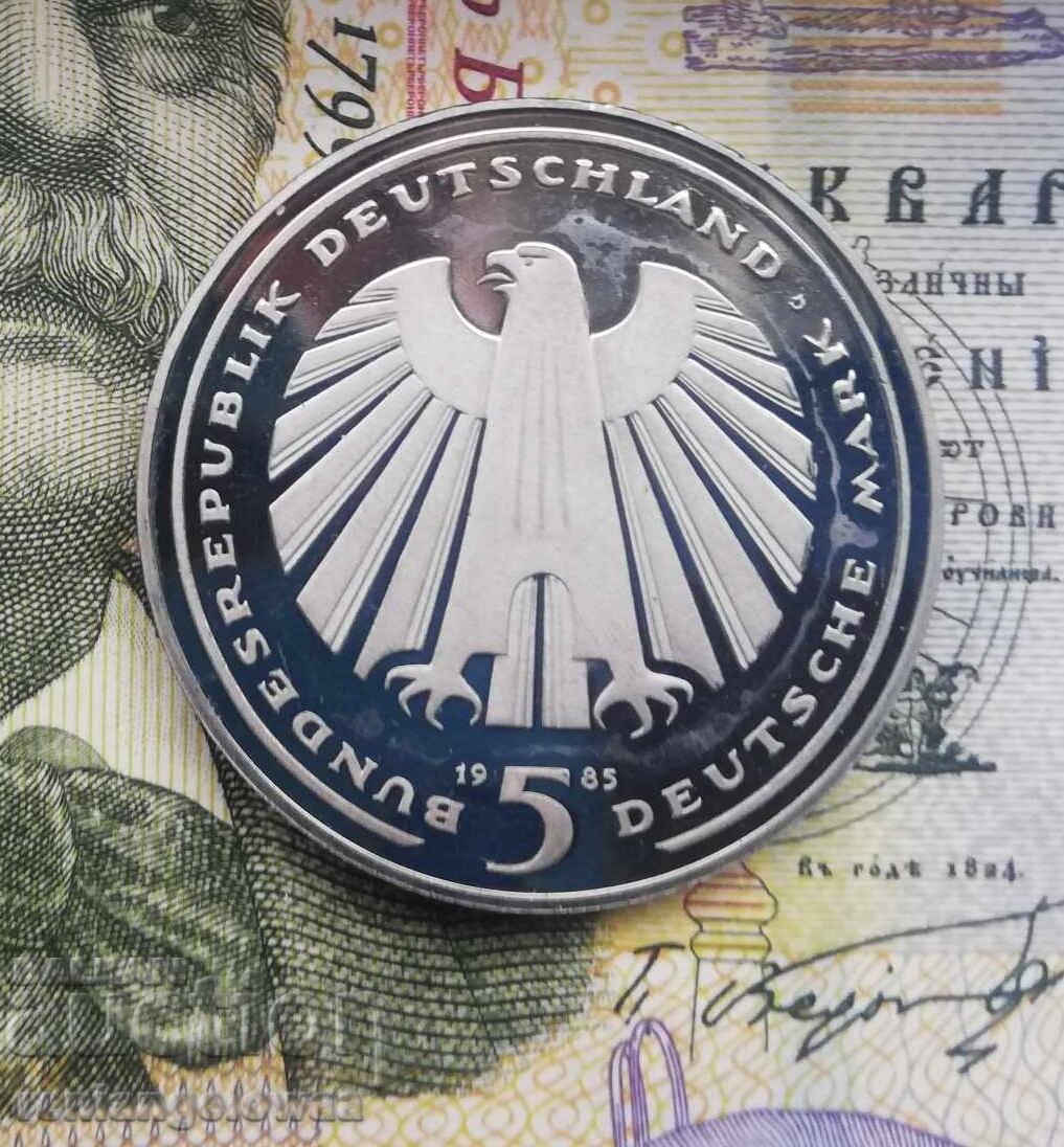 Monedă 5 mărci 1985