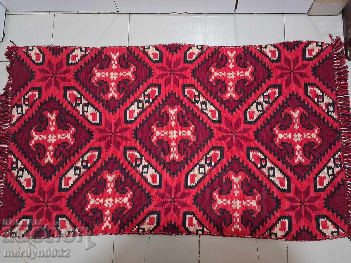 Стар ръчно тъкан ковьор за стена 130/60 см черга калъфка Стар ръчно тъкан ковьор за стена 130/60 см черга калъфка