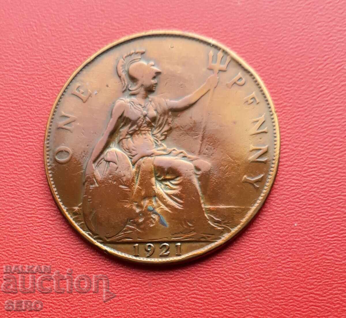 Marea Britanie - 1 penny 1921 - lăcuit Marea Britanie - 1 penny 1921 - lăcuit