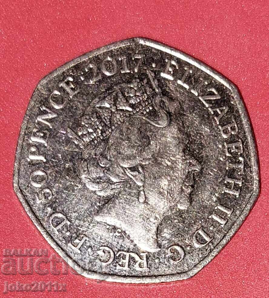 United Kingdom - 50 Pence from 2017 - Jubilee with price 0.01 BGN | € 0.01