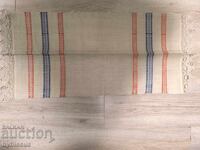 New Old authentic woven towel from a dowry with lace