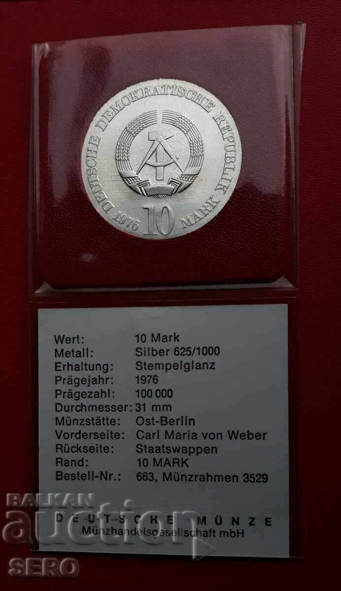 Auction Germany-GDR-10 stamps 1976-silver and very rare-issue 45042 pieces Auction Germany-GDR-10 stamps 1976-silver and very rare-issue 45042 pieces
