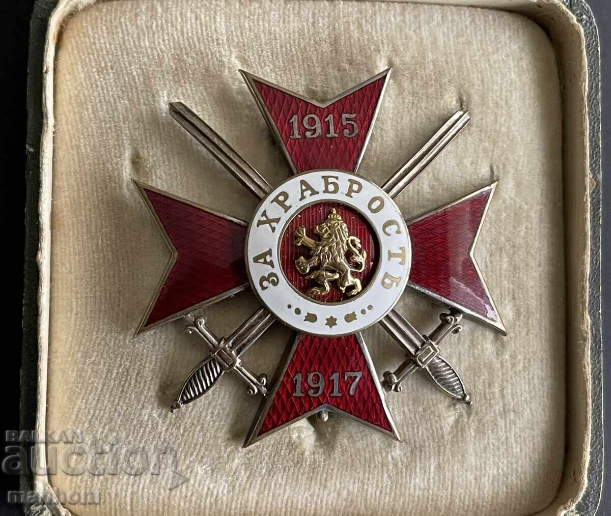 6284 Regatul Bulgariei ordinul Pentru Curaj IV clasa I 1915-1917 cu preț 1100.00 BGN | € 562.42