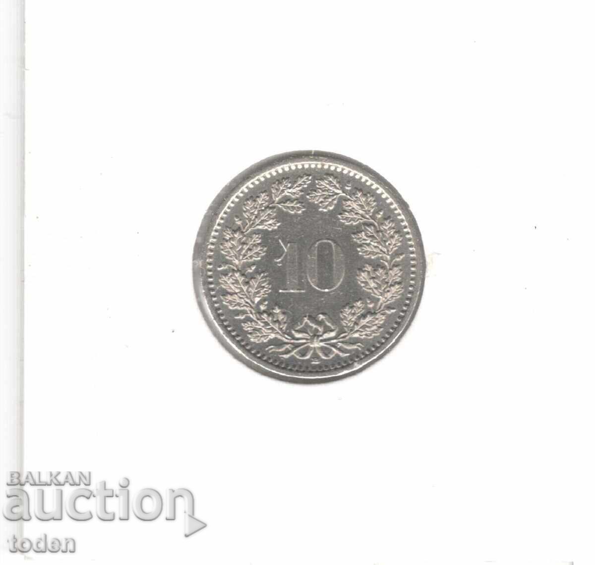 Licitație Elveția - 10 Rappen - 1991 B - KM# 27 - Libertas