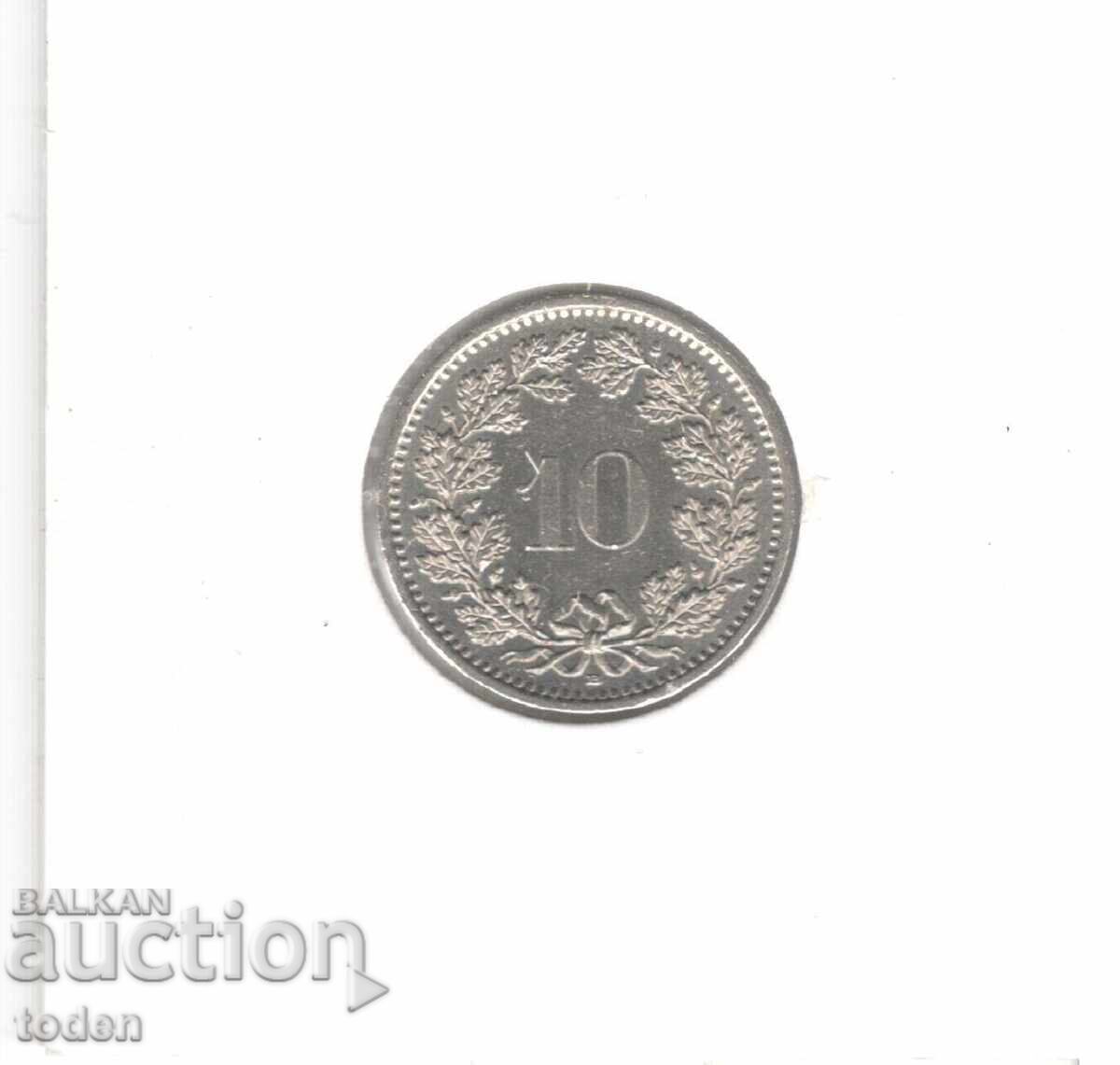 Licitație Elveția - 10 Rappen - 1991 B - KM# 27 - Libertas