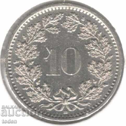 Elveția - 10 Rappen - 1991 B - KM# 27 - Libertas