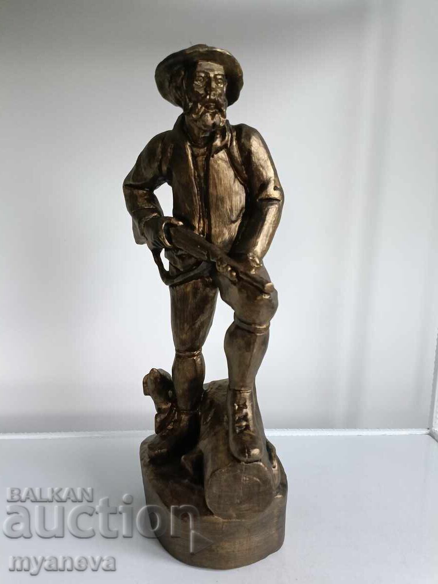 Hemingway la vânătoare, sculptură în lemn de autor - 6