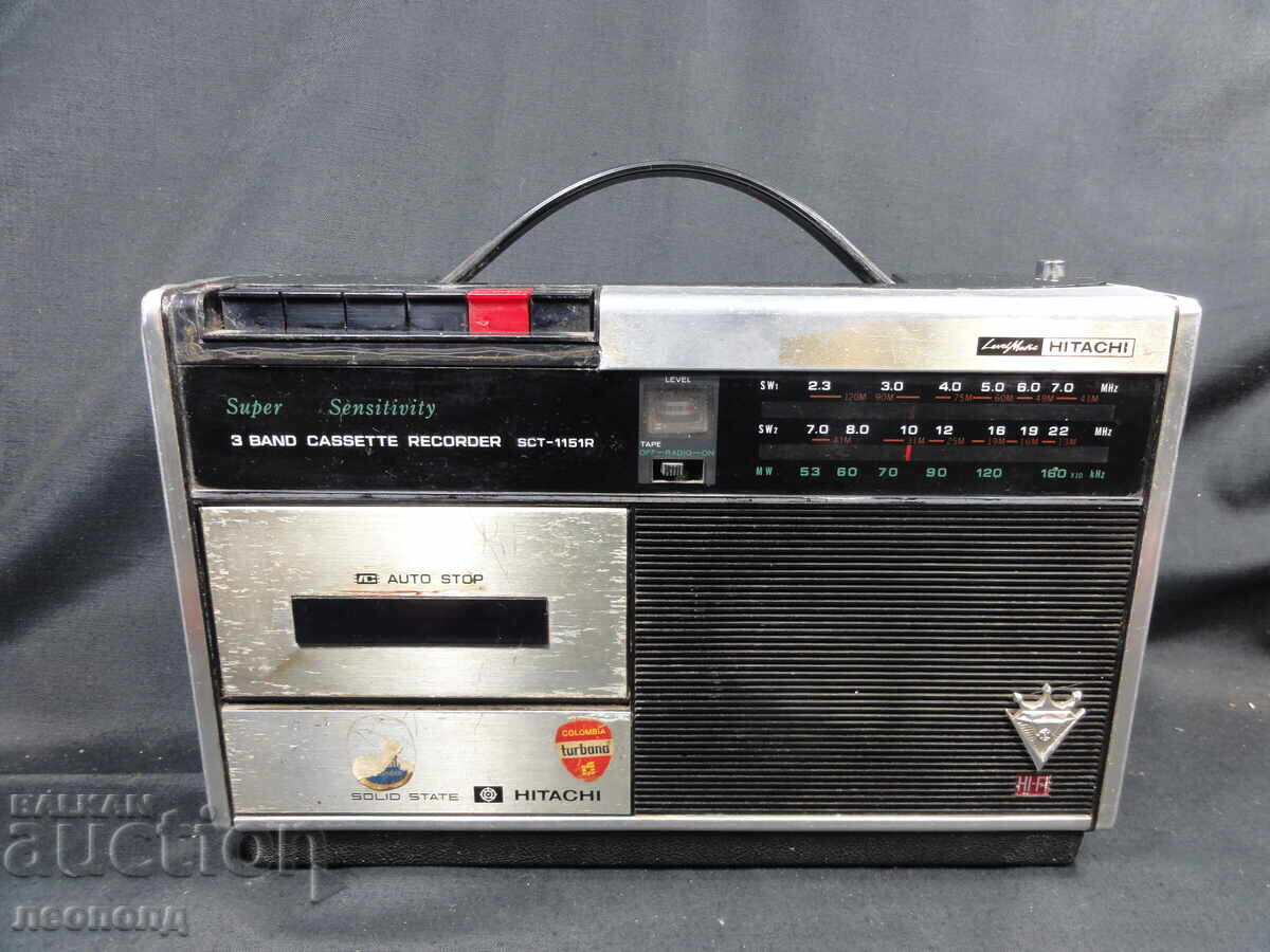 БЗЦ СТАР РЕТРО ТРАНЗИСТОР РАДИО КАСЕТОФОН HITACHI