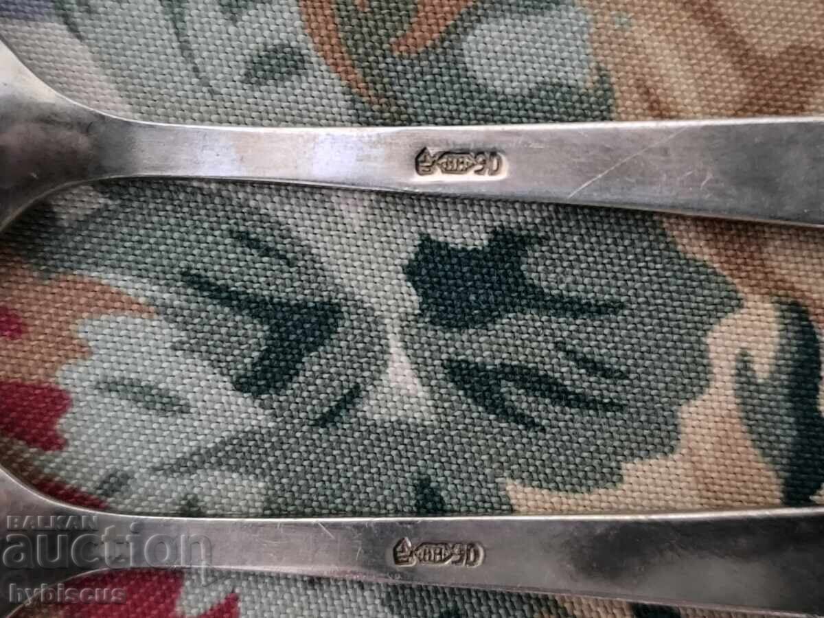 Antique, deeply silver-plated Dutch teaspoons or coffee spoons - 5