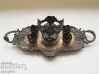 Красив стар поднос за кана гарафа с чашки WMF B I/O