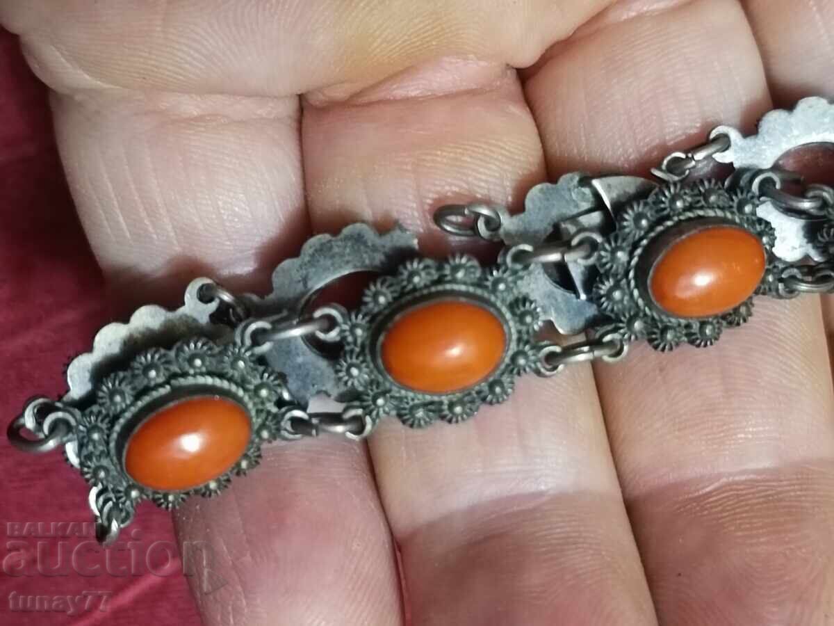 Brățară rară de argint țarist, argint sachan, cu marcaj kam - 7
