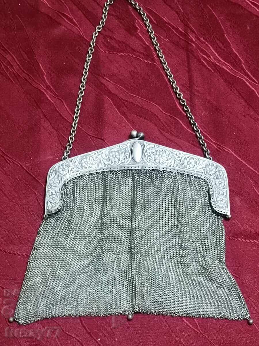 АНТИЧНА ФРЕНСКА   чанта уникат  19 Век с маркировки