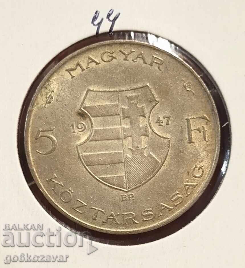 Ουγγαρία 5 φόριντ 1947 Σήμα ! Ουγγαρία 5 φόριντ 1947 Σήμα !