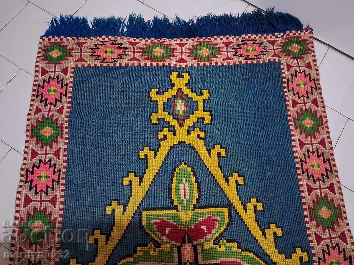 Old hand-woven wall rug 115/60 cm rug carpet - 7