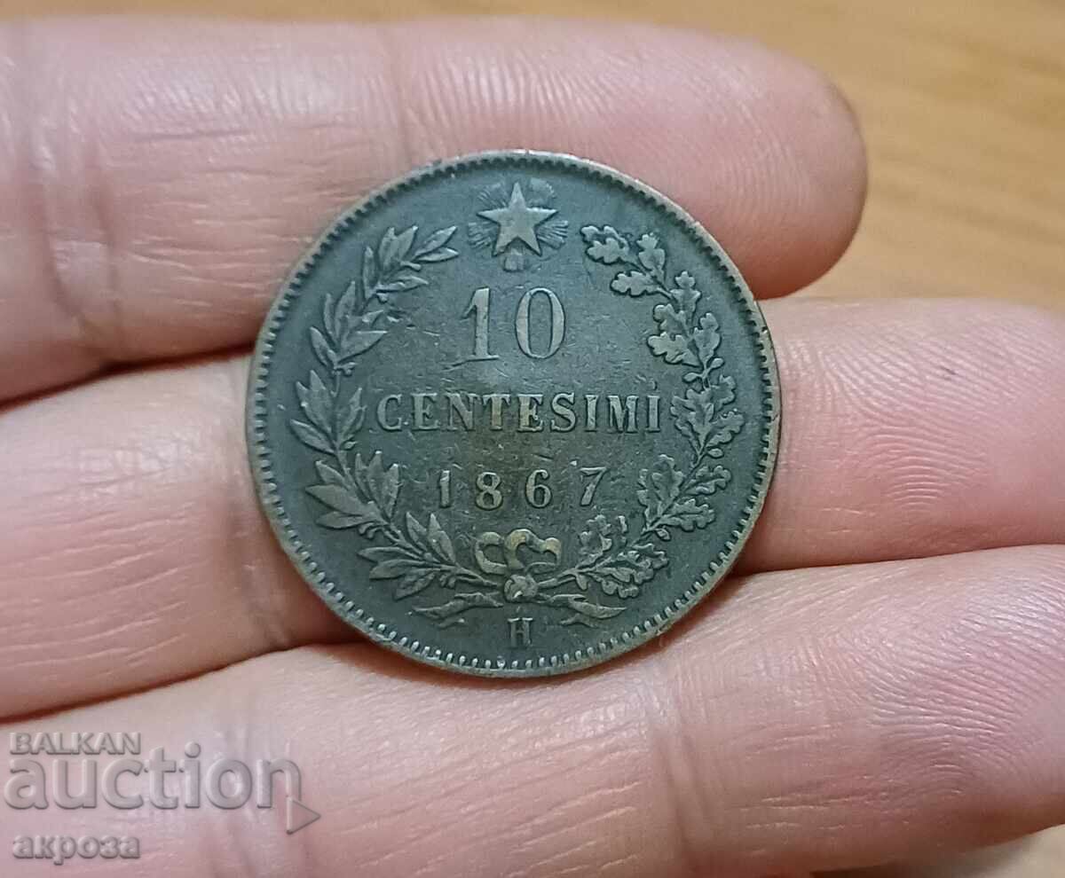 10 centesimi Italia 1867 10 centesimi Italia 1867