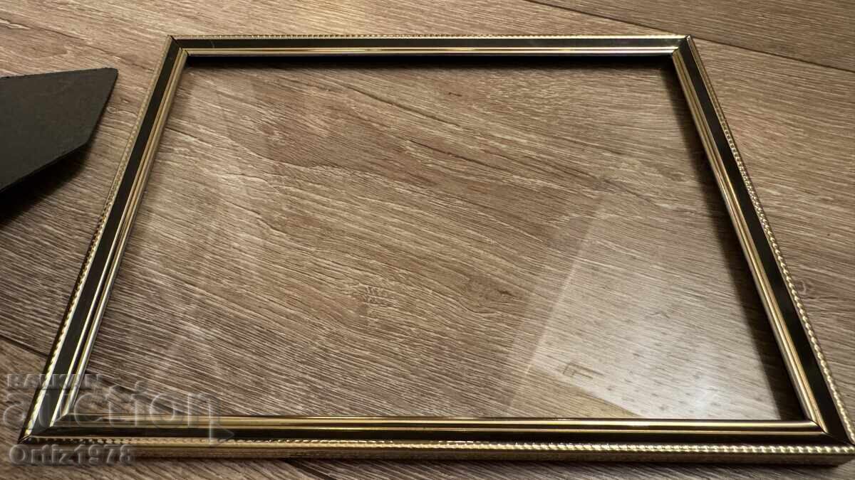 Vintage elegant photo frame, picture – brass with black - 6
