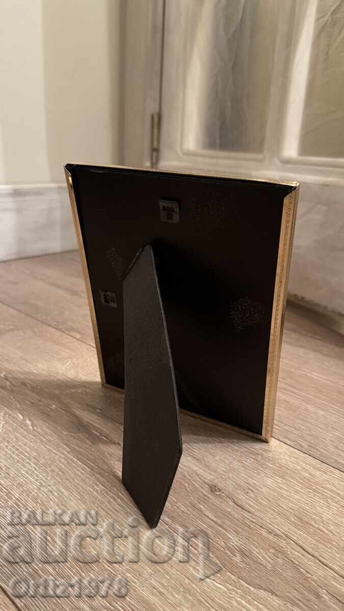 Vintage elegant photo frame, picture – brass with black - 7